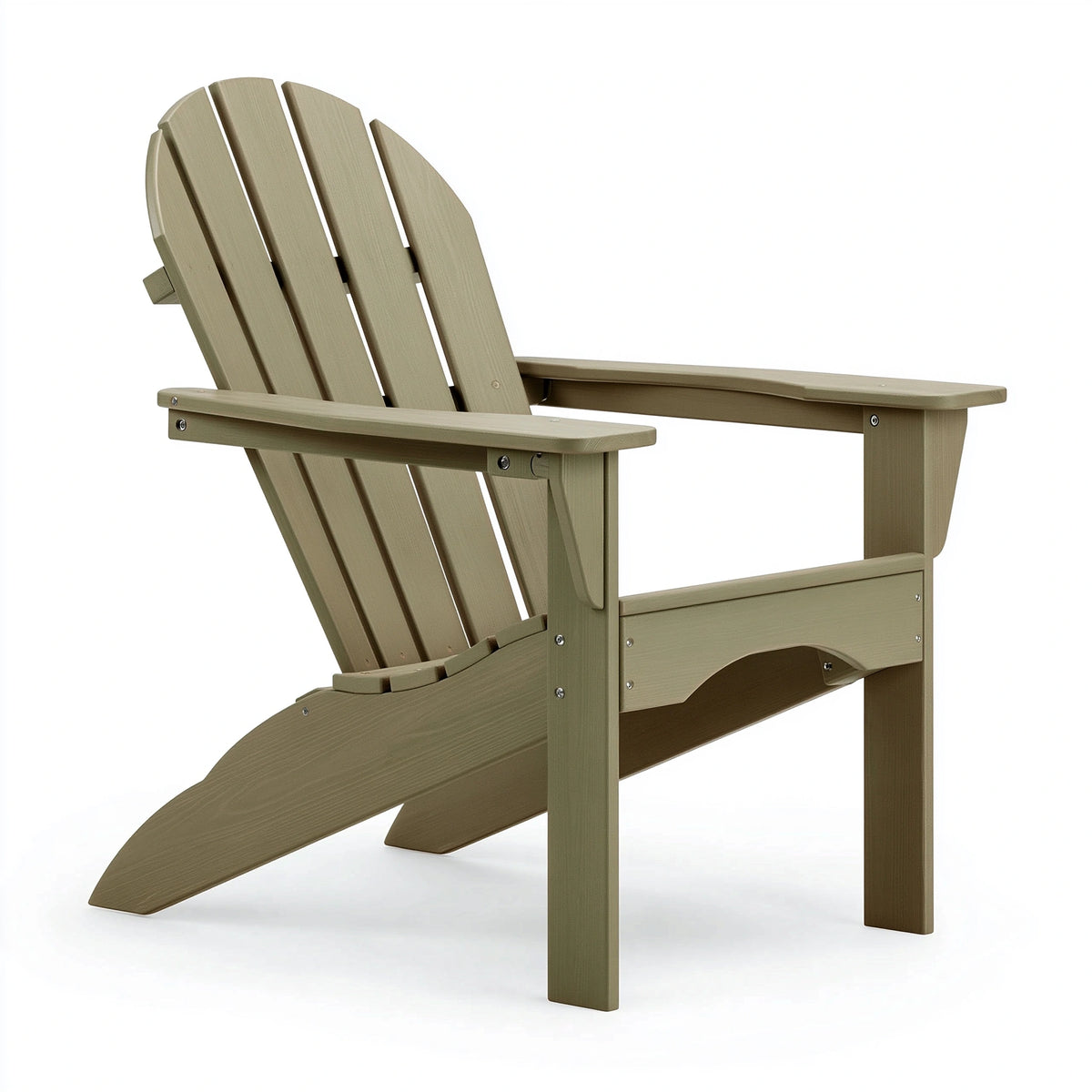 Fauteuil Adirondack 83 x 76 x 96 cm en plastique vert kaki pour extérieur - dossier incliné