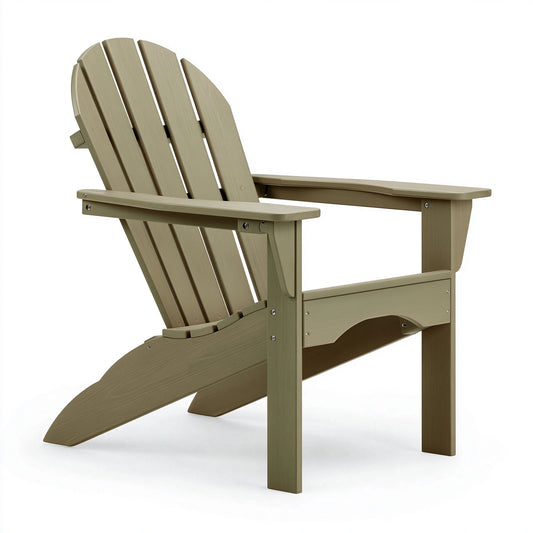 Fauteuil Adirondack 83 x 76 x 96 cm en plastique vert kaki pour extérieur - dossier incliné