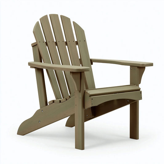 Fauteuil de jardin Adirondack 83 x 80 x 97 cm en plastique taupe avec accoudoirs
