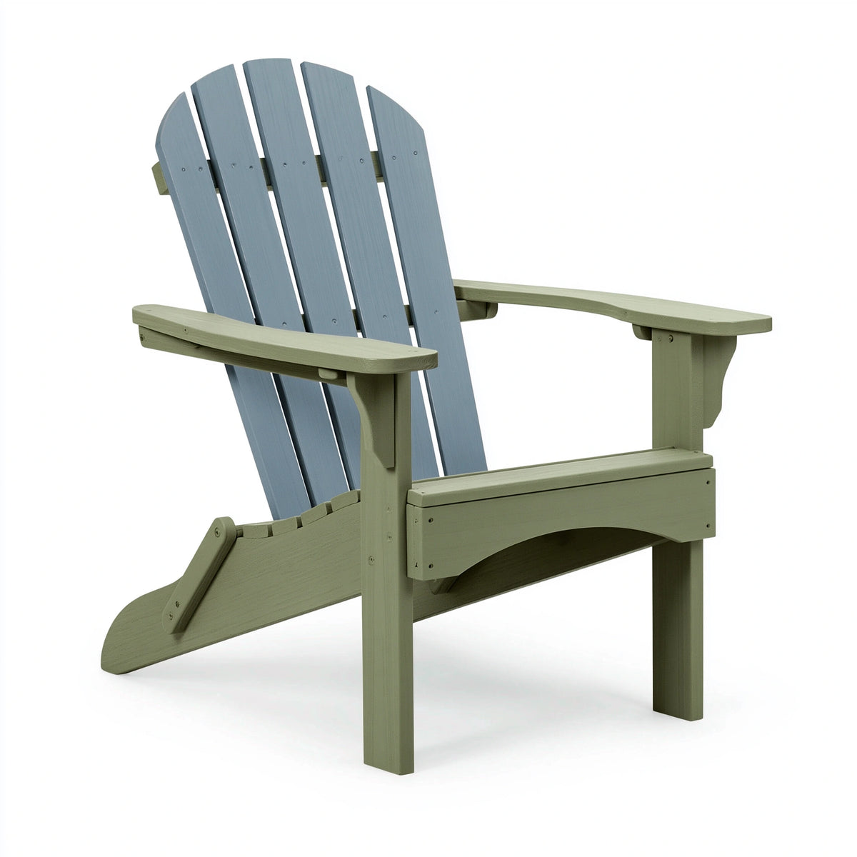 Fauteuil de jardin Adirondack 79 x 83 x 94 cm en bois peint bleu gris et vert sauge
