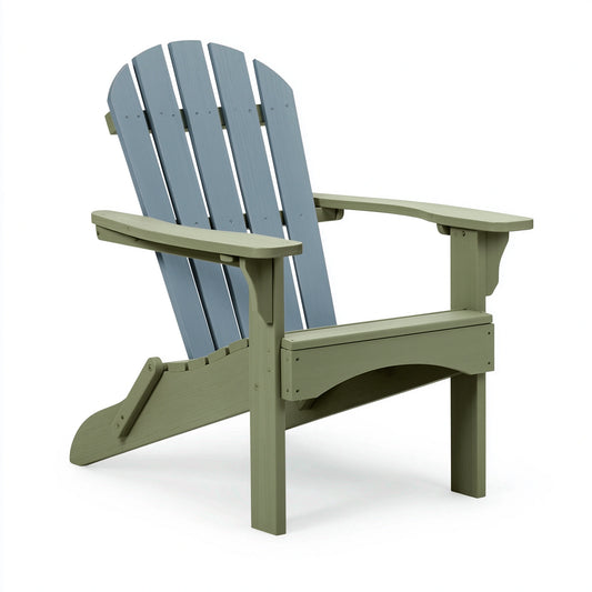 Fauteuil de jardin Adirondack 79 x 83 x 94 cm en bois peint bleu gris et vert sauge