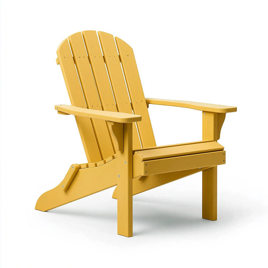 Fauteuil Adirondack 80 x 83 x 92 cm en bois jaune pour extérieur inclinable