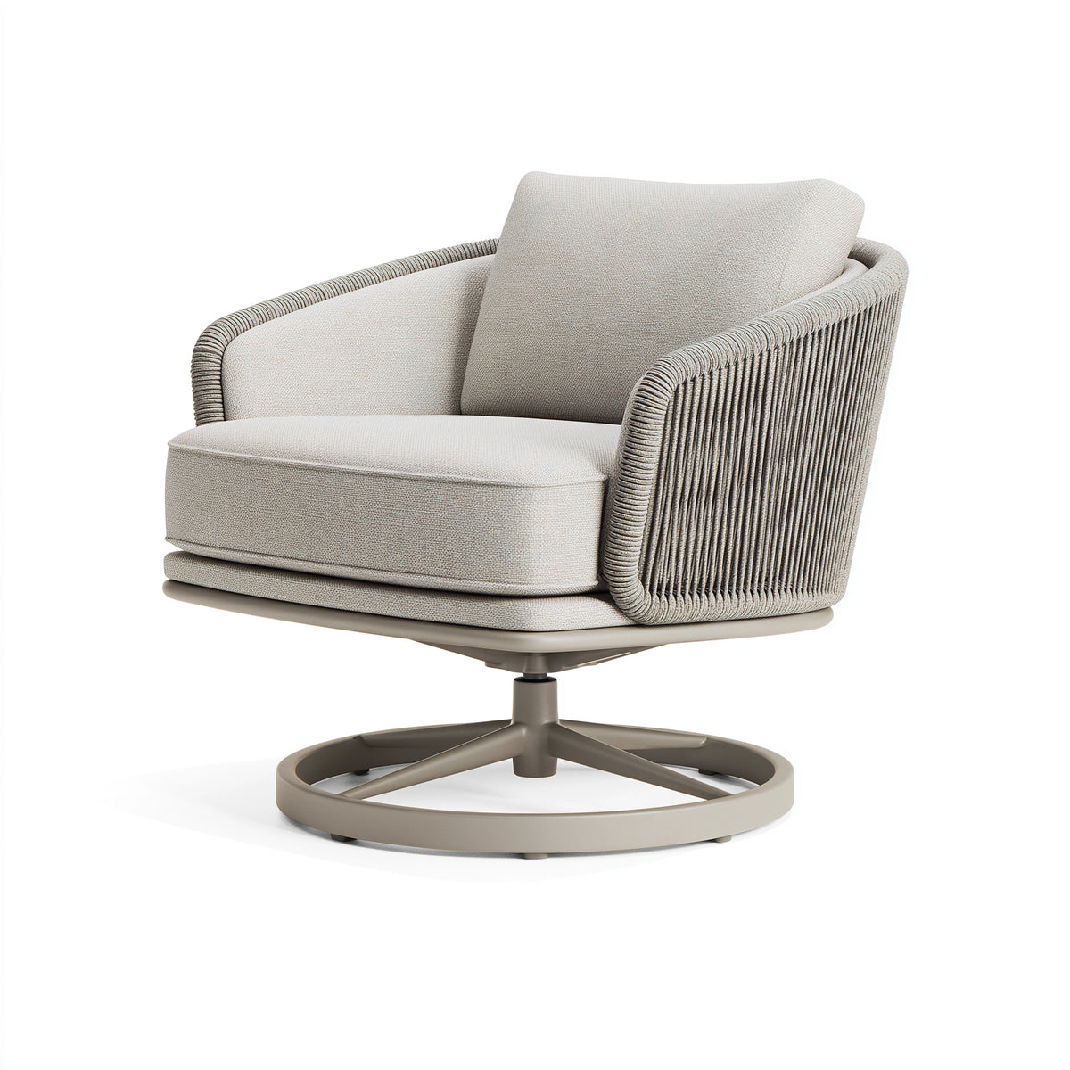 Fauteuil pivotant 85 x 82 x 88 cm en tissu beige style contemporain