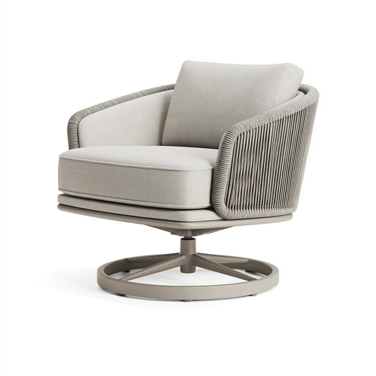Fauteuil pivotant 85 x 82 x 88 cm en tissu beige style contemporain